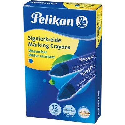 Pelikan Malstifte, Signierkreide 762, blau, Durchmesser: 13,5 mm geeignet für rauhe Untergründe wie Metall (auch heisse (12x) Pelikan Malstifte, Signierkreide 762, blau, Durchmesser: 13,5 mm geeignet für rauhe Untergründe wie Metall (auch heisse (12x)