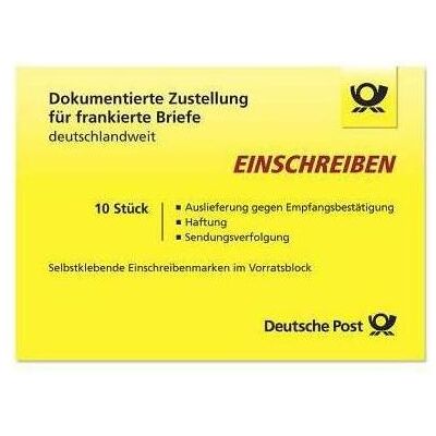Soennecken, Grusskarte + Briefpapier, Briefmarke Einschreiben national 10St. (1 Stk.) Soennecken, Grusskarte + Briefpapier, Briefmarke Einschreiben national 10St. (1 Stk.)