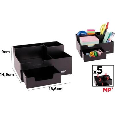 Main paper, Schreibtisch Accessoire, Schreibtisch-Organizer mit Schublade, schwarz Main paper, Schreibtisch Accessoire, Schreibtisch-Organizer mit Schublade, schwarz