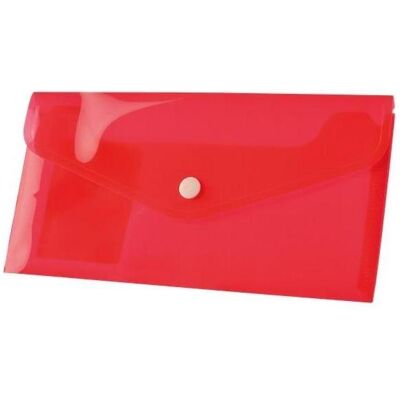 Tetis, Briefumschlag, PP-Umschlag DL mit Druckknopfverschluss, rot. (12 Stück) BT612-C (220 x 110 mm, 12x) Tetis, Briefumschlag, PP-Umschlag DL mit Druckknopfverschluss, rot. (12 Stück) BT612-C (220 x 110 mm, 12x)