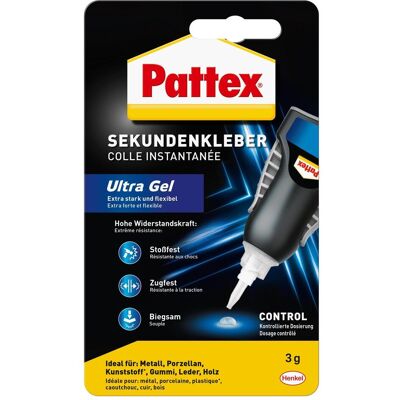 Pattex, Klebstoff, Sekundenkleber Ultra Gel Control (3 g) Pattex, Klebstoff, Sekundenkleber Ultra Gel Control (3 g)