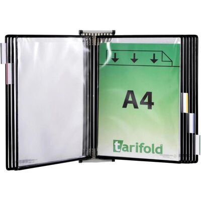 Tarifold, Informationsschild, Wand-Sichttafelsystem 414107 DIN A4 schwarz mit 10 St. Sichttafeln Tarifold, Informationsschild, Wand-Sichttafelsystem 414107 DIN A4 schwarz mit 10 St. Sichttafeln