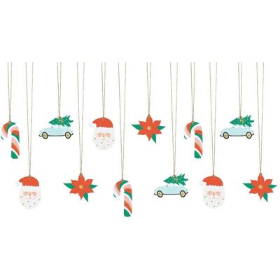 Partydeco, Geschenkverpackung, Weihnachtsmann-Etiketten (12 Stk) (12x) Partydeco, Geschenkverpackung, Weihnachtsmann-Etiketten (12 Stk) (12x)