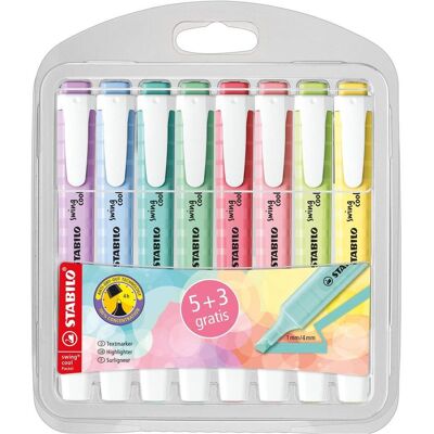 5x STABILO, Marker, Textmarkeretui 5+3ST Swing Cool sortiert (8x) 5x STABILO, Marker, Textmarkeretui 5+3ST Swing Cool sortiert (8x)