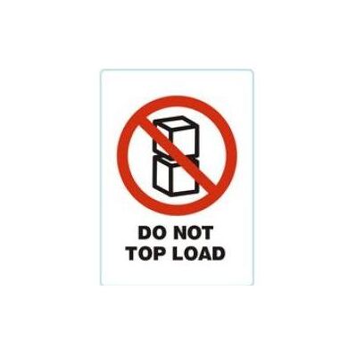 Rillprint, Etiketten, Hinweisetiketten DO NOT TOP LOAD permanent klebend, Farbe: weiss / rot / schwarz Rillprint, Etiketten, Hinweisetiketten DO NOT TOP LOAD permanent klebend, Farbe: weiss / rot / schwarz