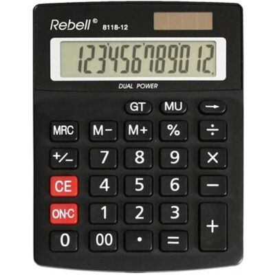 Rebell, Taschenrechner, Desktop calculator 8118-12 (Batteriebetrieb, Solarenergie) Rebell, Taschenrechner, Desktop calculator 8118-12 (Batteriebetrieb, Solarenergie)
