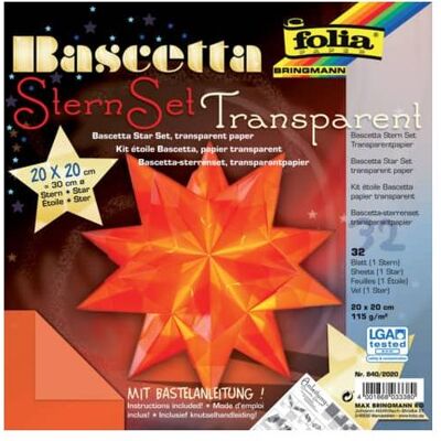 Folia, Stempel, Faltbl„tter Bascetta-Stern, orange-transparent Folia, Stempel, Faltbl„tter Bascetta-Stern, orange-transparent