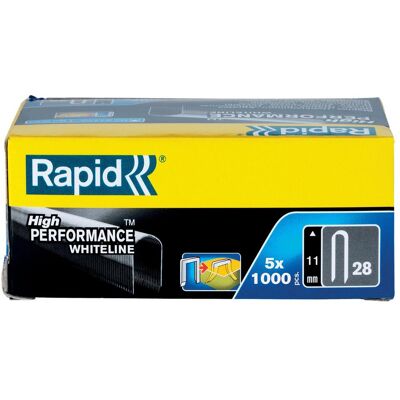 Rapid, Büroklammer, Typ 28 Kabelklammer 11 mm weiss (5000x) Rapid, Büroklammer, Typ 28 Kabelklammer 11 mm weiss (5000x)