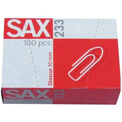 SAX, Büroklammer, Büroklammer spitze Form 30mm Metall verzinkt 100 St./Pack. (100x) SAX, Büroklammer, Büroklammer spitze Form 30mm Metall verzinkt 100 St./Pack. (100x)