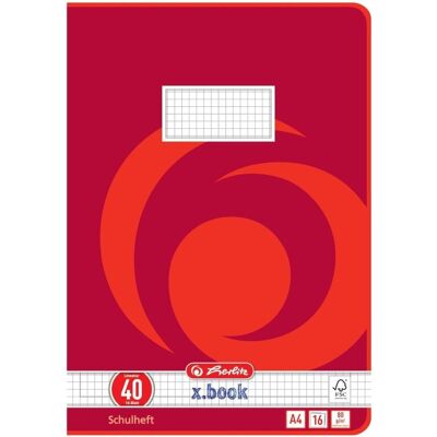 Herlitz, Heft + Block, Schulheft X-Book, DIN A4, Lineatur 40 (A4, Kariert, Harter Einband) Herlitz, Heft + Block, Schulheft X-Book, DIN A4, Lineatur 40 (A4, Kariert, Harter Einband)