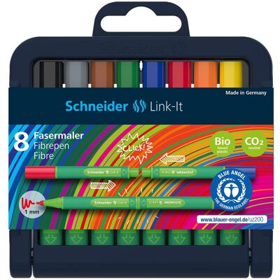 Schneider, Malstifte, Fasermaler - Link-It - Etui à 8 Stk. (8x) Schneider, Malstifte, Fasermaler - Link-It - Etui à 8 Stk. (8x)