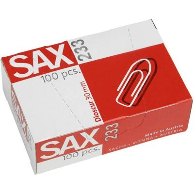 SAX, Büroklammer, Büroklammer spitze Form 30mm Metall verzinkt 100 St./Pack. (1x) SAX, Büroklammer, Büroklammer spitze Form 30mm Metall verzinkt 100 St./Pack. (1x)