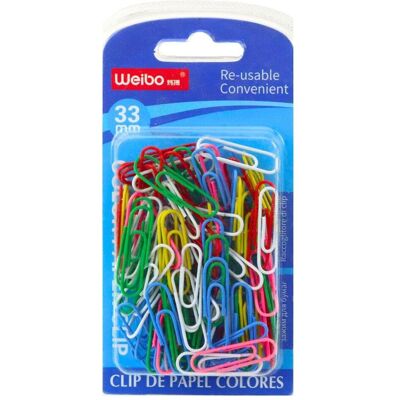 Lean Toys, Büroklammer, Set mit bunten Büroklammern 33 mm, 90 Stück. (90x) Lean Toys, Büroklammer, Set mit bunten Büroklammern 33 mm, 90 Stück. (90x)