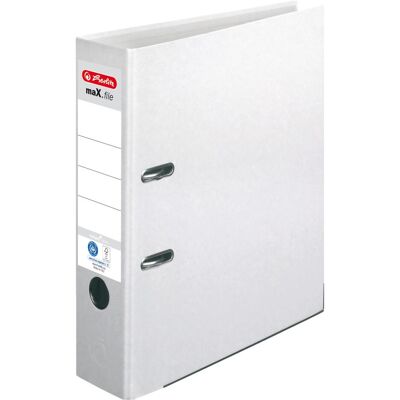 Herlitz, Ordner, Mappe maX.file nature plus, Rückenbreite: 80 mm, weiss DIN A4, Spezialpapiereinband, Rand (A4, 80 mm, 1 Stk.) Herlitz, Ordner, Mappe maX.file nature plus, Rückenbreite: 80 mm, weiss DIN A4, Spezialpapiereinband, Rand (A4, 80 mm, 1 Stk.)