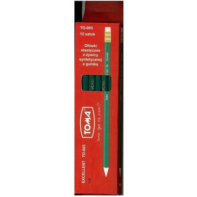 TOM, Bleistift, HB flexible Bleistifte mit Radiergummi (12 Stück) TOMA (HB, 12x) TOM, Bleistift, HB flexible Bleistifte mit Radiergummi (12 Stück) TOMA (HB, 12x)