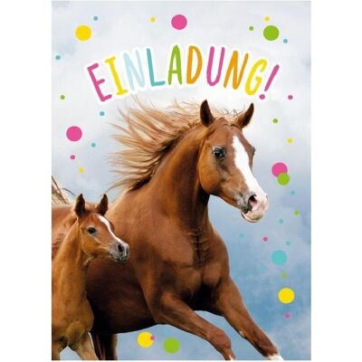 Komma³, Grusskarte + Briefpapier, Einladungskarte Pferd (6 Stk.) Komma³, Grusskarte + Briefpapier, Einladungskarte Pferd (6 Stk.)