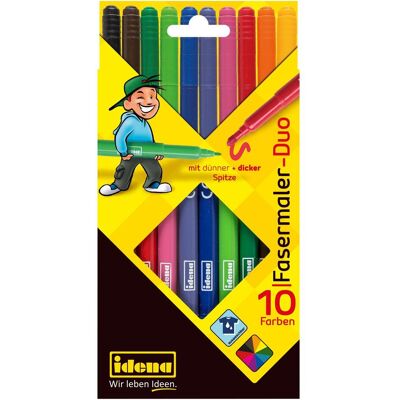 Idena, Malstifte, Fasermaler Duo 10 Stück sortiert (10x) Idena, Malstifte, Fasermaler Duo 10 Stück sortiert (10x)