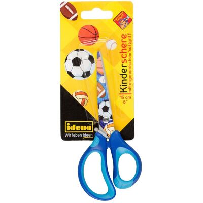 Idena, Schere, Softschere 6" mit Bälle-Motiv, blau (15 cm) Idena, Schere, Softschere 6" mit Bälle-Motiv, blau (15 cm)