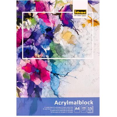 Idena, Heft + Block, Acrylmalblock A4 15 Seiten 190g FSC-Mix (A4, Blanko) Idena, Heft + Block, Acrylmalblock A4 15 Seiten 190g FSC-Mix (A4, Blanko)
