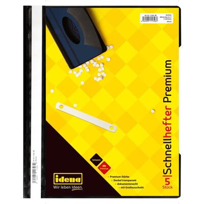 Idena, Mappe, Schnellhefter A4 PP 5er Premium schwarz (A4, 5x) Idena, Mappe, Schnellhefter A4 PP 5er Premium schwarz (A4, 5x)