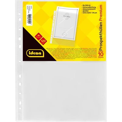 Idena, Mappe, Prospekthüllen A4 PP 10er glasklar 120µ (A4, 10x) Idena, Mappe, Prospekthüllen A4 PP 10er glasklar 120µ (A4, 10x)