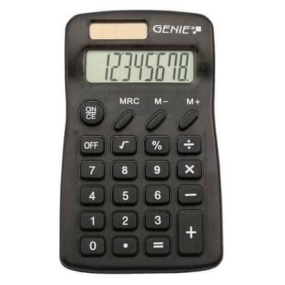 Genie, Taschenrechner, 825 Taschenrechner schwarz (Batteriebetrieb, Solarenergie) Genie, Taschenrechner, 825 Taschenrechner schwarz (Batteriebetrieb, Solarenergie)