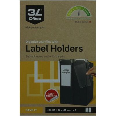 3L, Ordner Zubehör, 10345 Etikettenhalter 6 Stück 3L, Ordner Zubehör, 10345 Etikettenhalter 6 Stück