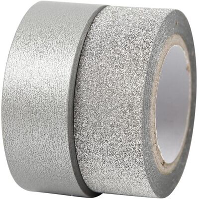 Creativ Company, Klebeband, Masking Tape Zilver 2m, 2st. (15 mm) Creativ Company, Klebeband, Masking Tape Zilver 2m, 2st. (15 mm)