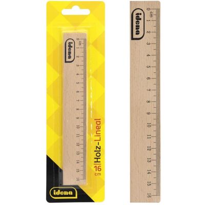 Idena, Lineal, Lineal Holz natur 16cm Blister (16 cm, Holz) Idena, Lineal, Lineal Holz natur 16cm Blister (16 cm, Holz)