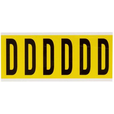 Brady, Etiketten, 3450-D, B-499, Nylongewebe, Buchstabe D, Schwarz auf Gelb, 38 x 89mm, Schrifth. 75mm(25 K. á Brady, Etiketten, 3450-D, B-499, Nylongewebe, Buchstabe D, Schwarz auf Gelb, 38 x 89mm, Schrifth. 75mm(25 K. á