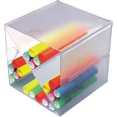 Deflecto, Mappe, Organisationsbox Cube, 4 F„cher, glasklar (1x) Deflecto, Mappe, Organisationsbox Cube, 4 F„cher, glasklar (1x)