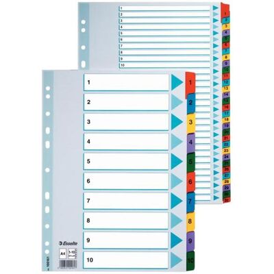 Esselte, Ordner Zubehör, Register Mylar A4 1-20 Multi C Esselte, Ordner Zubehör, Register Mylar A4 1-20 Multi C