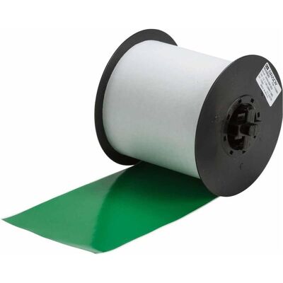Brady, Etikettenrolle, B-595, Hochleistungs-Industrie-Vinylband, Grün, glänzend, 100.00 mm x 30.00 m, permanent, En (100 mm) Brady, Etikettenrolle, B-595, Hochleistungs-Industrie-Vinylband, Grün, glänzend, 100.00 mm x 30.00 m, permanent, En (100 mm)