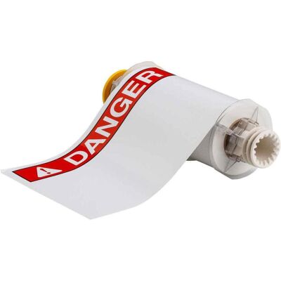 Brady, Etikettenrolle, B85-178x254-595-ANSIDA, vorgedruckte Vinyl-Etiketten, Weiss auf Rot, glänzend, 177.80 x 254.0 (184.15 mm) Brady, Etikettenrolle, B85-178x254-595-ANSIDA, vorgedruckte Vinyl-Etiketten, Weiss auf Rot, glänzend, 177.80 x 254.0 (184.15 mm)