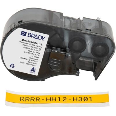 Brady, Etiketten, MC1-250-7641-YL, Low Smoke Zero Halogen PermaSleeve, Polyolefin, Schwarz auf Gelb, 11.15 mm Brady, Etiketten, MC1-250-7641-YL, Low Smoke Zero Halogen PermaSleeve, Polyolefin, Schwarz auf Gelb, 11.15 mm