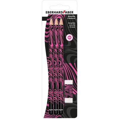 EberhardFaber, Bleistift, EBERHARD FABER Bleistift-Set HB schwarz/neon pink 1 Set (HB, 3x) EberhardFaber, Bleistift, EBERHARD FABER Bleistift-Set HB schwarz/neon pink 1 Set (HB, 3x)