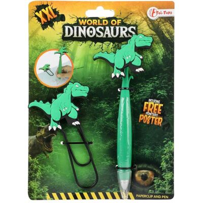 Toi-Toys, Schreibstifte, Dinosaurier-Mega-Büroklammer mit Stift Toi-Toys, Schreibstifte, Dinosaurier-Mega-Büroklammer mit Stift