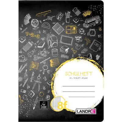 Landré, Heft + Block, A5 2fach rückendrahtgeheftetes Schulheft (A5, Kariert, Harter Einband) Landré, Heft + Block, A5 2fach rückendrahtgeheftetes Schulheft (A5, Kariert, Harter Einband)
