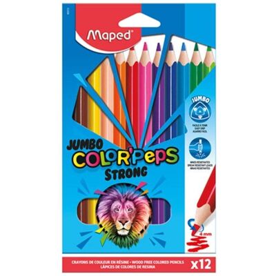 Maped, Malstifte, Dreikant-Buntstift JUMBO COLOR'PEPS STRONG, 12er Etui (12x) Maped, Malstifte, Dreikant-Buntstift JUMBO COLOR'PEPS STRONG, 12er Etui (12x)