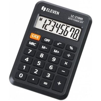 Eleven, Taschenrechner, Smart device pocket calculator LC210NR black (Batteriebetrieb, Solarenergie) Eleven, Taschenrechner, Smart device pocket calculator LC210NR black (Batteriebetrieb, Solarenergie)