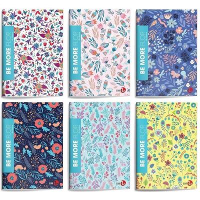 Interdruk, Heft + Block, Notizbuch A4/48K kariert Be More Flor (10 Stück) (A4, Kariert) Interdruk, Heft + Block, Notizbuch A4/48K kariert Be More Flor (10 Stück) (A4, Kariert)