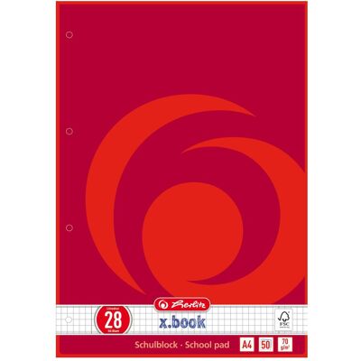 Herlitz, Heft + Block, Schulblock X-Book, DIN A4, Lineatur 28 (A4, Kariert) Herlitz, Heft + Block, Schulblock X-Book, DIN A4, Lineatur 28 (A4, Kariert)