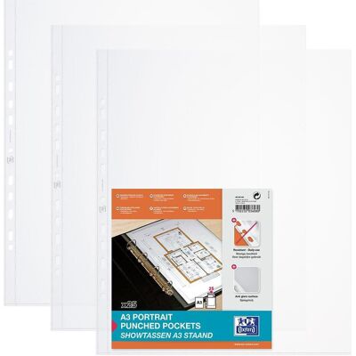 Bantex, Mappe, Plastlommer Elba A3 PP 0,12mm højformat - (25 stk.) (A3, 25x) Bantex, Mappe, Plastlommer Elba A3 PP 0,12mm højformat - (25 stk.) (A3, 25x)