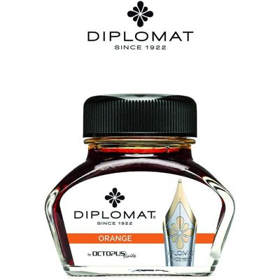 Diplomat, Ersatzpatronen + Tintenfass, Tinte Diplo Octopus 30 ml oranges Glas (Orange, 1 Stk.) Diplomat, Ersatzpatronen + Tintenfass, Tinte Diplo Octopus 30 ml oranges Glas (Orange, 1 Stk.)