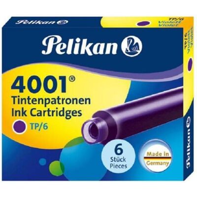 Pelikan Ersatzpatronen + Tintenfass, Standard-Tintenpatronen 4001 (Violett, 6 Stk.) Pelikan Ersatzpatronen + Tintenfass, Standard-Tintenpatronen 4001 (Violett, 6 Stk.)