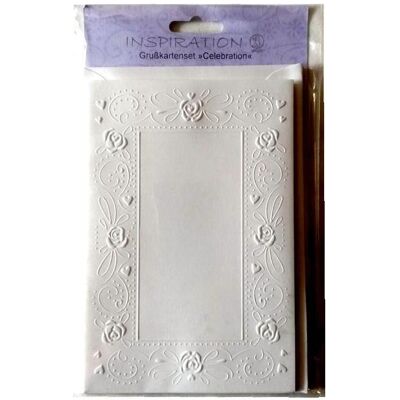 Teka, Grusskarte + Briefpapier, Geprägte Karten + Umschläge 5 Stück weiss (5 Stk.) Teka, Grusskarte + Briefpapier, Geprägte Karten + Umschläge 5 Stück weiss (5 Stk.)