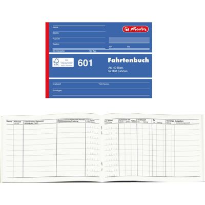 Herlitz, Heft + Block, Fahrtenbuch (A6, Liniert, Weicher Einband) Herlitz, Heft + Block, Fahrtenbuch (A6, Liniert, Weicher Einband)