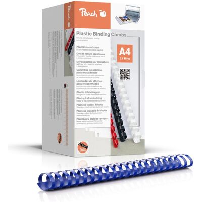 Peach Binderücken A4 blau 44mm 50 er-Pack, Bindegerät Zubehör, Blau Peach Binderücken A4 blau 44mm 50 er-Pack, Bindegerät Zubehör, Blau