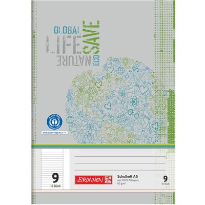 Brunnen, Heft + Block, Schulheft Recycling Lineatur 9 liniert DIN A5 Aussenrand, 16 Blatt (A5) Brunnen, Heft + Block, Schulheft Recycling Lineatur 9 liniert DIN A5 Aussenrand, 16 Blatt (A5)