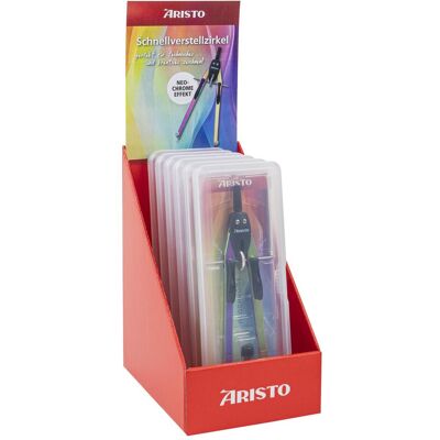 Aristo Display 6 pc. Neochrome BTS rapid adjustment compass in a plastic case, Zirkel, Mehrfarbig Aristo Display 6 pc. Neochrome BTS rapid adjustment compass in a plastic case, Zirkel, Mehrfarbig